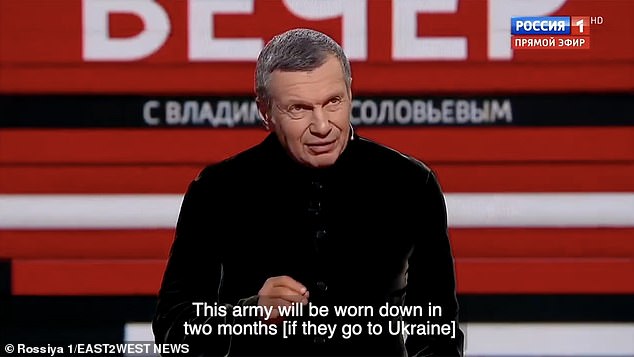 Television mouthpiece and propagandist Vladimir Solovyov mocked Sir Keir Starmer's plan to send British troops to Ukraine