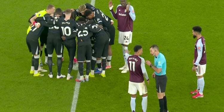 Aston Villa stars left fuming as Chelsea delay second half with crafty team huddle on halfway line