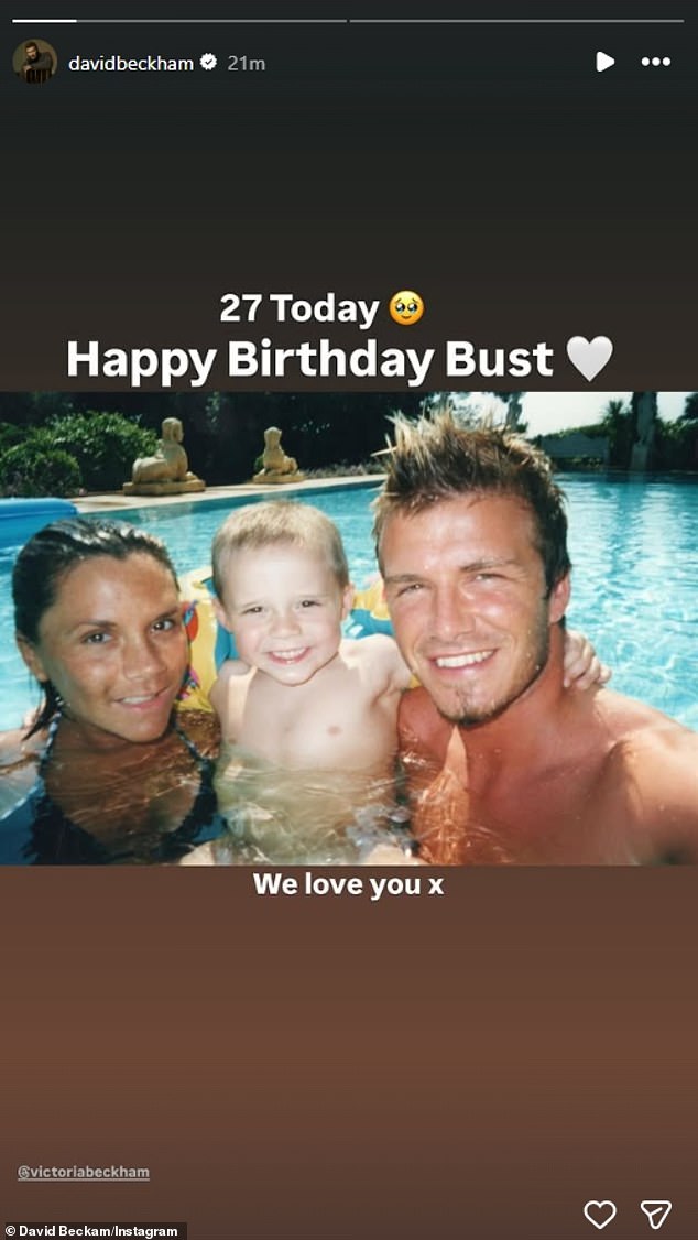 The couple offered a public olive branch with Instagram posts to mark their eldest son's 27th birthday on Wednesday
