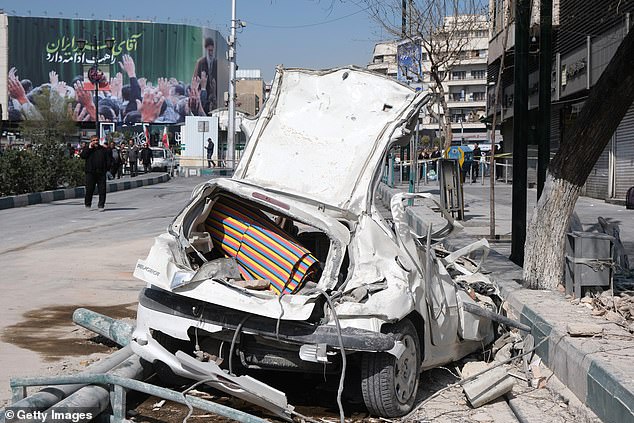 Israeli special forces are carrying out 'extraordinary missions' in their fight against Iran, the country's Air Force chief said on Wednesday (Pictured: A car destroyed in Tehran, the Iranian capital)