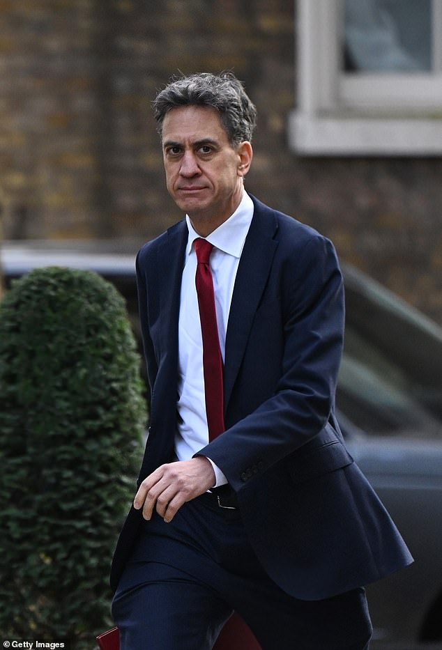 Security sources said Mr Miliband (pictured) took a ‘petulant, pacifist, legalistic and very political approach’ at a meeting of the National Security Council last Friday – the day before the US attack began