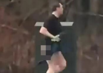 Shocking moment half-naked man runs from three-car crash with trousers in hands as he admits he had 'a lot going on'