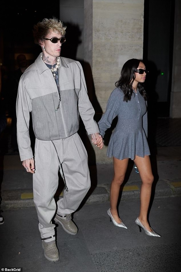 The father and daughter duo were seen sweetly holding hands while exiting their hotel