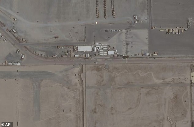 This image provided by Planet Labs PBC shows the Tactical Operations Center at Port Shuaiba where the soldiers were stationed