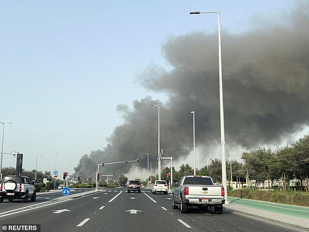 The aftermath of an Iranian attack from Zayed port in Abu Dhabi