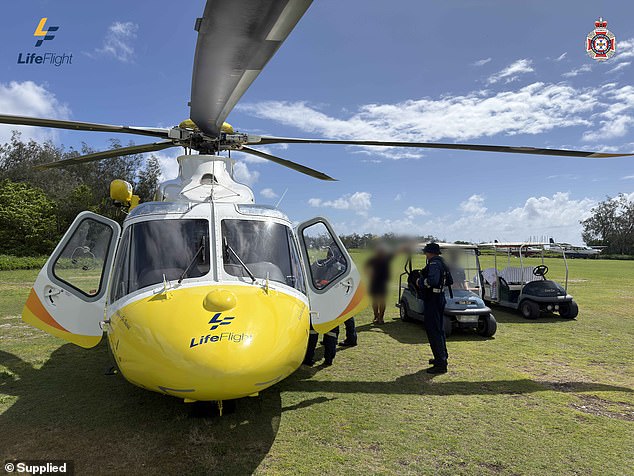 The LifeFlight medical team treated the snorkeller for lacerations and puncture wounds