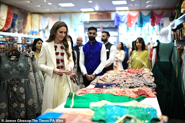 The Princess of Wales in Leicester today to meet British Indians one day after the Holi festival