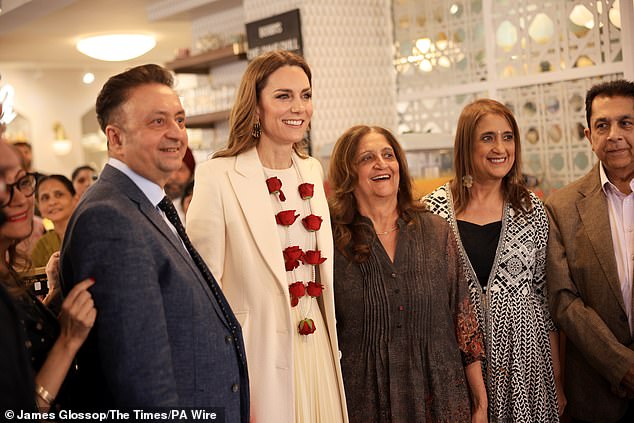 The Princess of Wales in Leicester today to meet British Indians one day after the Holi festival