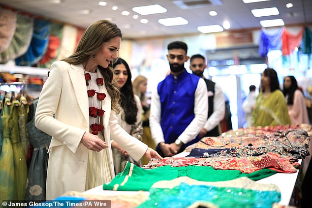 The Princess of Wales visits Leicester to celebrate British Indian people in the city today