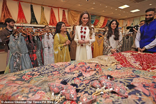 The Princess of Wales visits Leicester to celebrate British Indian people in the city today