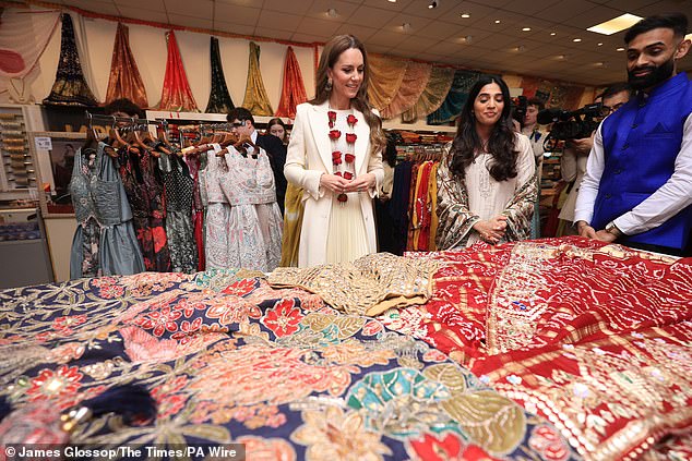 The Princess of Wales visits Leicester today on a trip highlighting local British Indian people