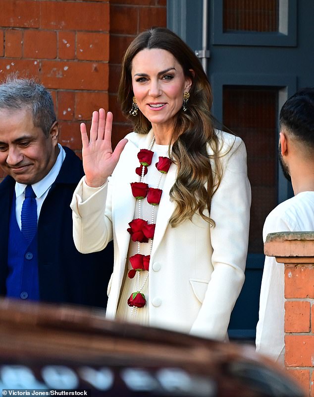The Princess of Wales during her visit today to the Aakash Odedra Company in Leicester