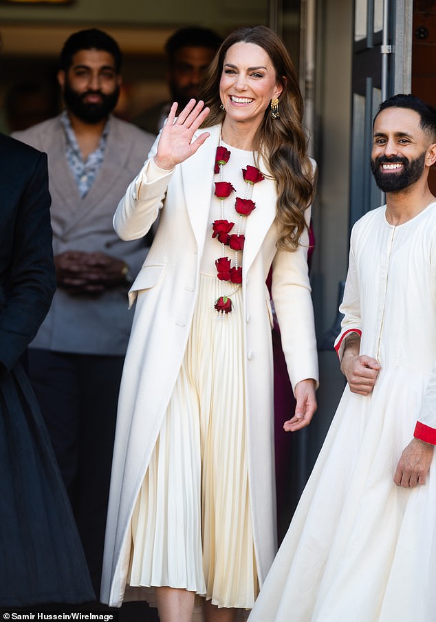 The Princess of Wales meets people during her royal away day to Leicester this afternoon