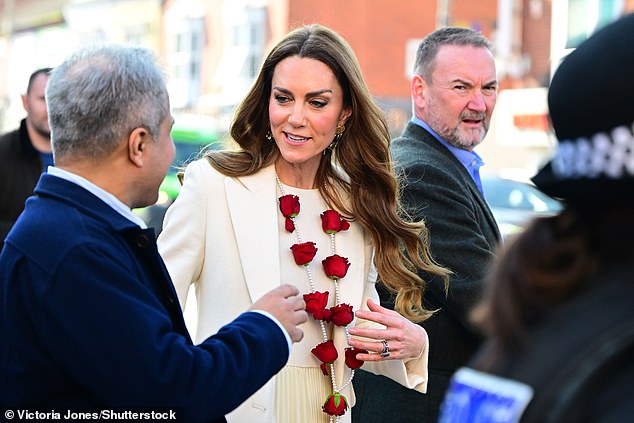 The Princess of Wales in Leicester today to meet British Indians one day after the Holi festival