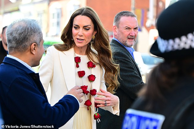 The Princess of Wales in Leicester today to meet British Indians one day after the Holi festival