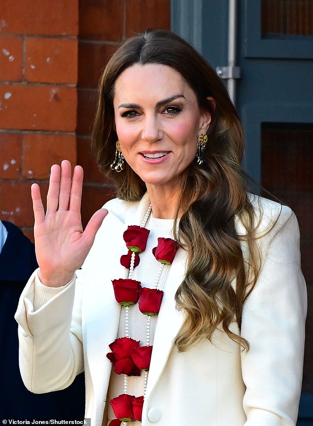 The Princess of Wales arrives at the Aakash Odedra Company in Leicester this morning