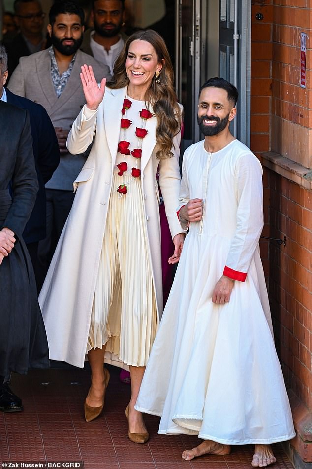 The Princess of Wales in Leicester today to meet British Indians one day after the Holi festival