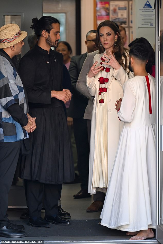 The Princess of Wales in Leicester today to meet British Indians one day after the Holi festival
