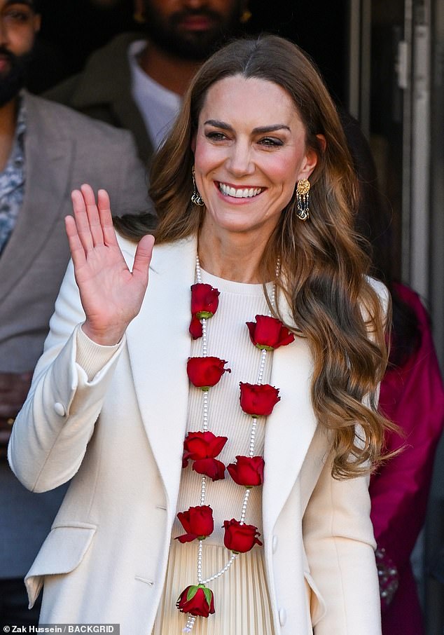 The Princess of Wales in Leicester today to meet British Indians one day after the Holi festival