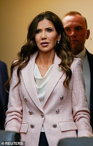 Noem arrives to testify before a House Judiciary Committee hearing on Oversight of the Department of Homeland Security on Wednesday