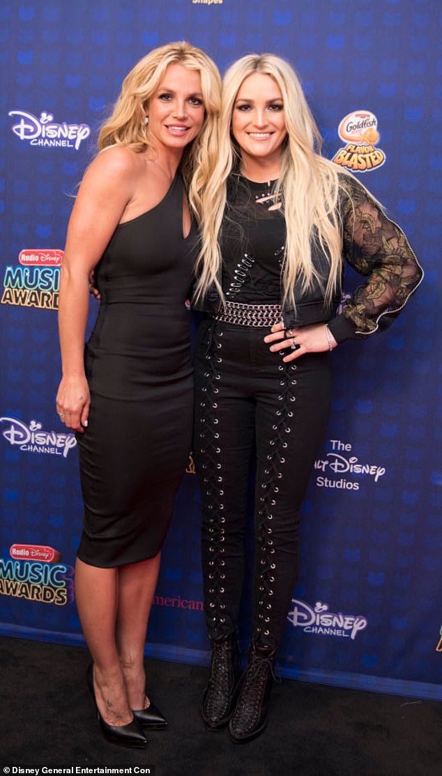 Over Christmas, Spears shared a scathing message directed at her family, after her younger sister Jamie Lynn, 34, posted a holiday snap with Spears' older son Sean Preston; Britney and Jamie seen in 2017