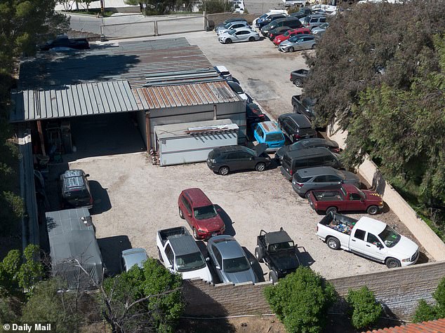 After Spears's arrest, her vehicle was briefly impounded. The lot where it was allegedly taken is pictured in photos obtained by the Daily Mail