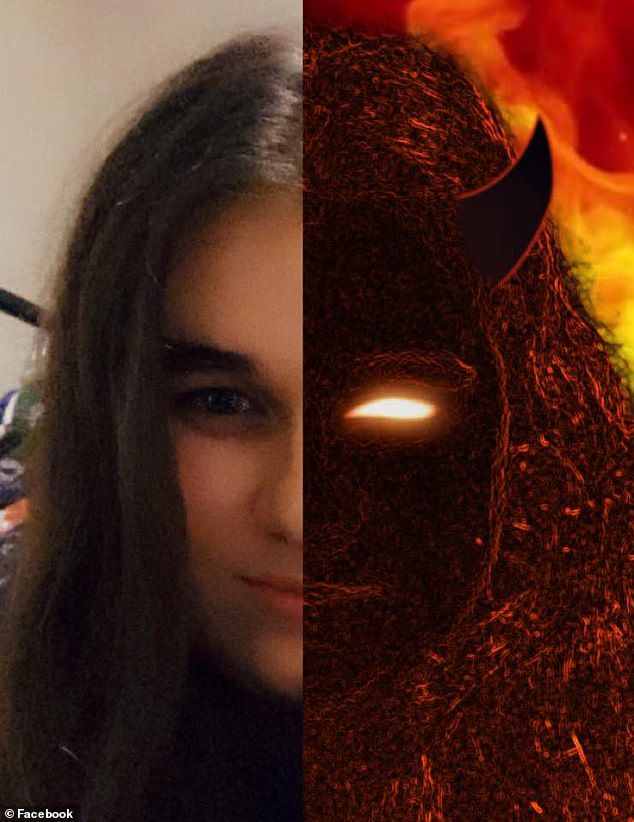 Lancashire posted a profile photo on her Facebook account in 2022 which showed her face on one side and that of a devil on the other