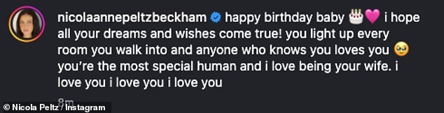 The family's olive branch was swept aside on Wednesday evening as Brooklyn finally broke his Instagram silence - to thank his wife for sharing a gushing post