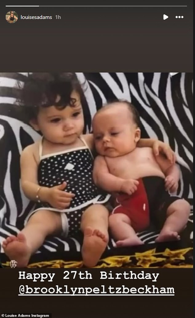 Victoria's sister Louise Adams also posted, sharing a sweet photo of her daughter Libby alongside a baby Brooklyn