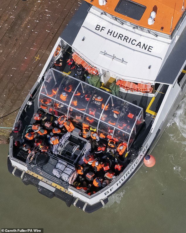 Border Force vessel Hurricane picked up a number of people in the operation on the morning of Thursday 5 March, arriving back at the Kent port around 12noon