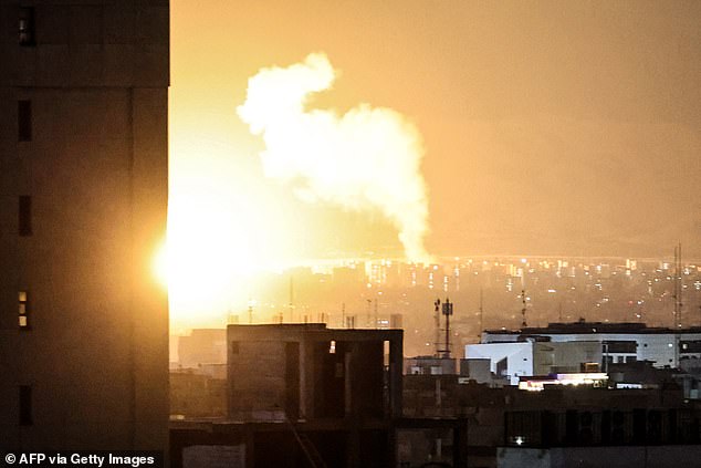 US strikes on Tehran overnight saw smoke and flames ruse from the centre of the city
