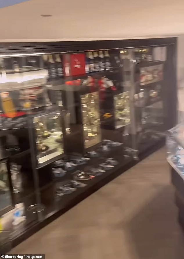 Kai later gave the grand tour as she showed off a huge trophy room with floor to celling shelves to show off his dad's numerous footballing honours, including 120 caps for England