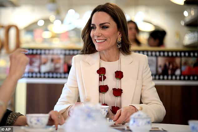 Mr Lakhani now runs the restaurant with his wife Enna (not pictured), 56, as they invited the princess for tea and snacks