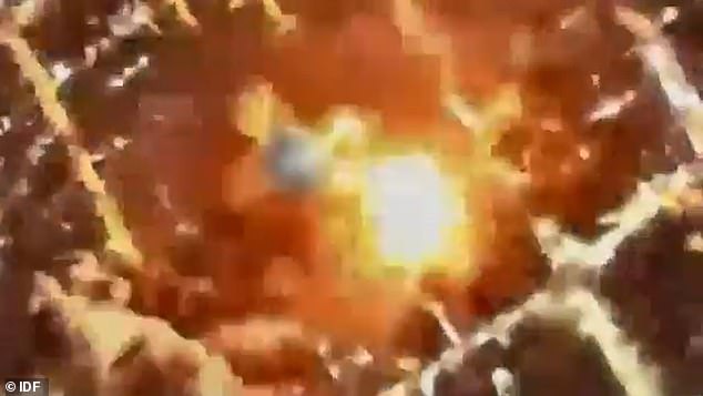 Astonishing aerial footage shows several bombs being dropped over the slain Supreme Leader's complex and exploding