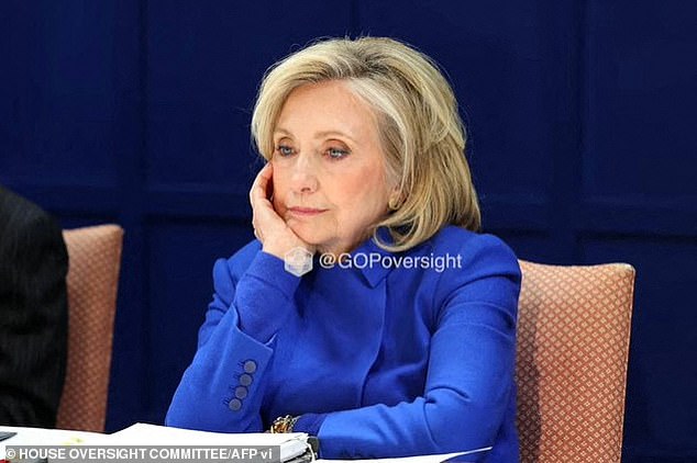 Hillary Clinton during her depostion by the House Oversight Commitee last Thursday in Chappaqua, New York