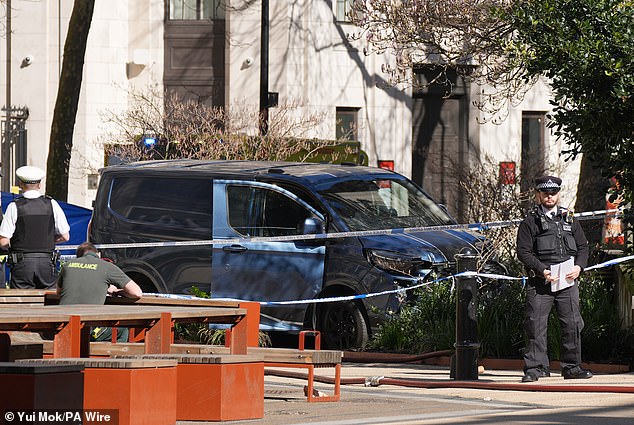 Jackson - who had never driven an electric vehicle before - rammed into an iron gate, mounted a flower bed and briefly flew in the air before colliding with Ms Mahomed