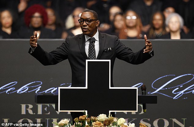 Former basketball player Isaiah Thomas speaks at a public memorial service to celebrate the life of civil rights activist Reverend Jesse Jackson in Chicago