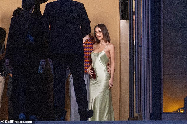 Also in attendance was Cruz's girlfriend Jackie Apostel, who was seen wearing a stunning mint green satin Victoria Beckham gown