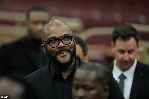 Tyler Perry attends the Public Homegoing Service for Rev. Jesse Jackson at the House of Hope in Chicago, Friday