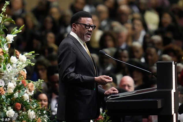 Judge Greg Mathis speaks during the Public Homegoing Service for the Rev. Jesse Jackson at the House of Hope in Chicago, Friday