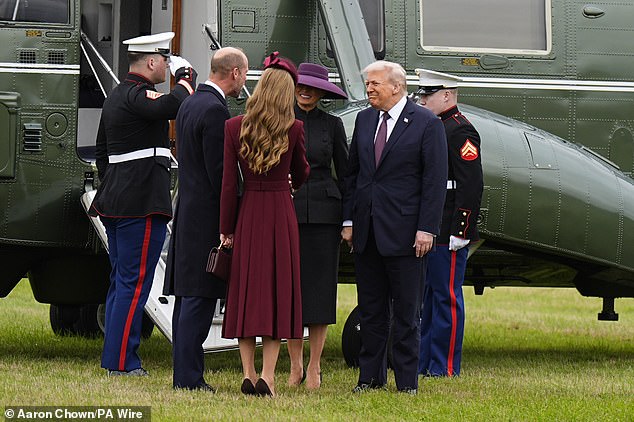 Lip readers also analysed the moment US President Donald Trump was greeted by William and Kate on his state visit last September