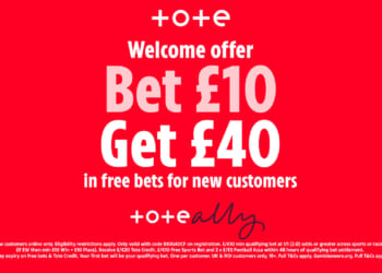 Get £40 in free bets when you stake £10 on football with Tote