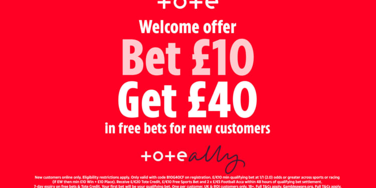 Get £40 in free bets when you stake £10 on football with Tote