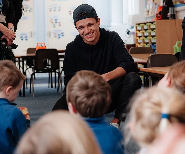 His time off also involved a trip to his old school, writing: 'Spent the day back at the school where it all started!'