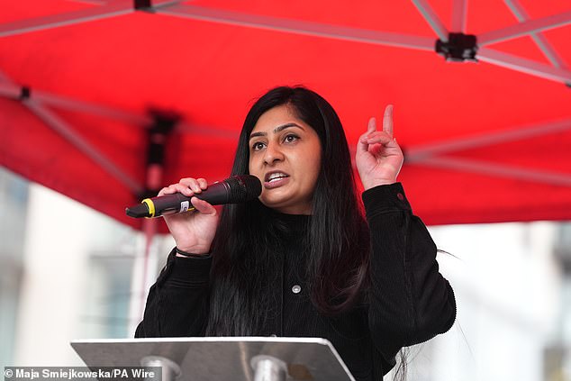 Your Party MP Zarah Sultana spoke at the demonstration calling for an end to bombing in Iran outside the US Embassy in London