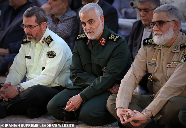 General Soleimani (centre) was killed in a US drone strike in January 2020