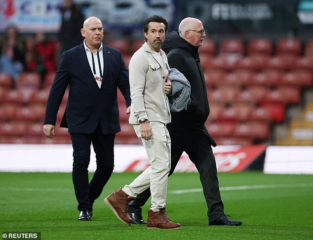 Wrexham co-owner Rob Mac was also seen arriving after jetting in for Saturday's FA Cup tie