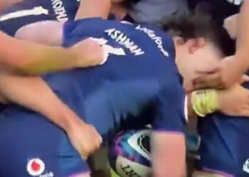 Shocking moment France star appears to gouge Scotland rival's eyes in Six Nations but escapes punishment
