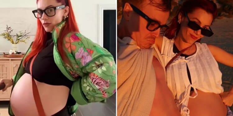 Strictly’s Dianne Buswell shows off her huge bare baby bump after fake rumours she’s already given birth