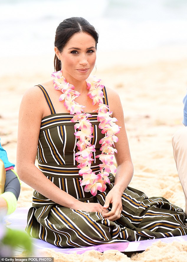 Meghan at a mental health awareness event on South Bondi beach in 2018